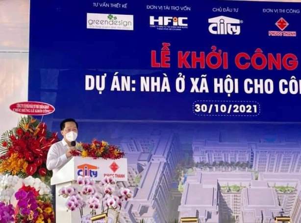 UBND TP. Thủ Đức vừa tổ chức khởi công dự án 1.000 nhà ở xã hội cho công nhân tại số 100 Võ Chí Công, phường Thạnh Mỹ Lợi.